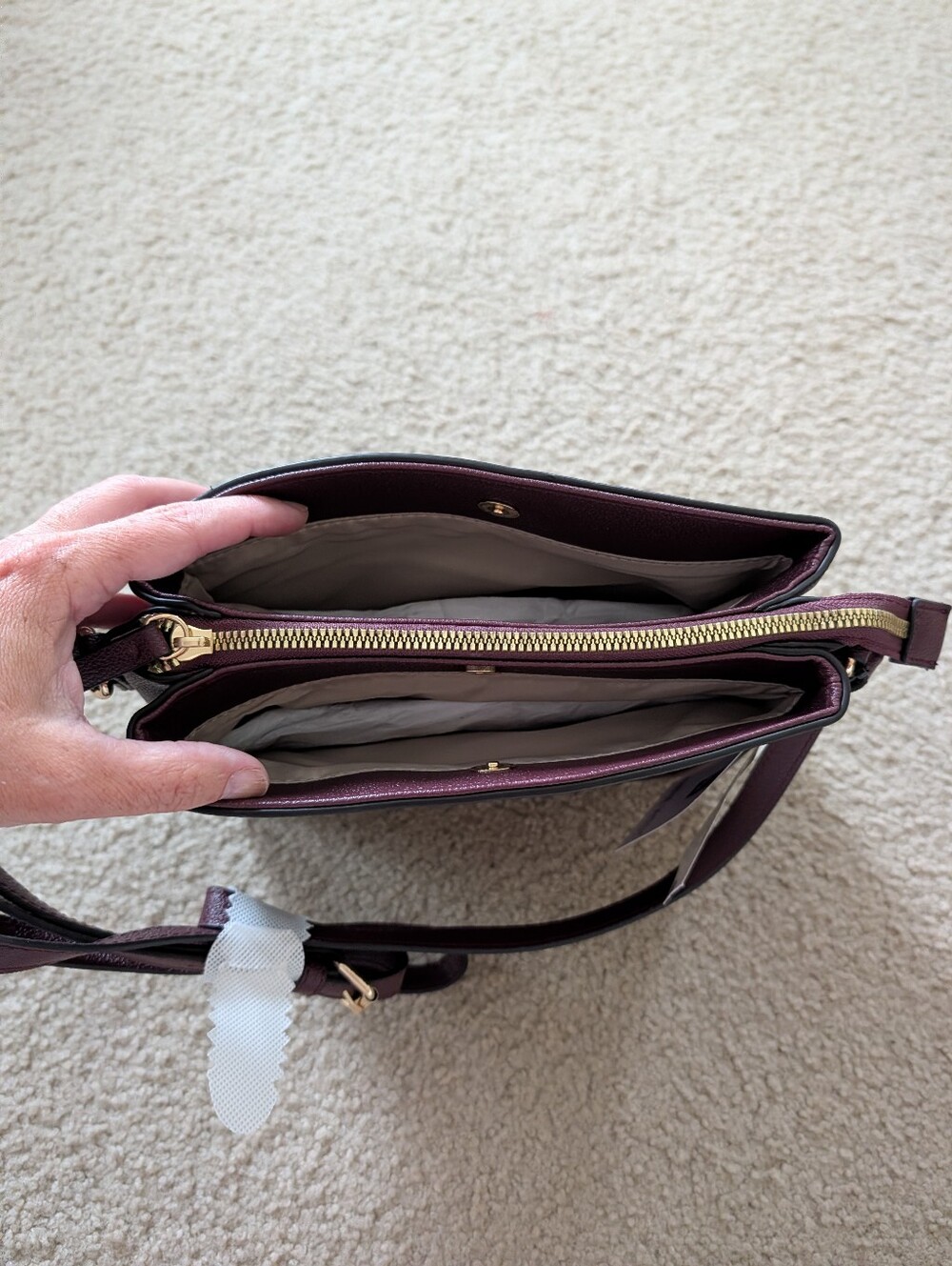 NWT Nine West Plum Pebbled Crossbody Bag - Picture 4 of 5